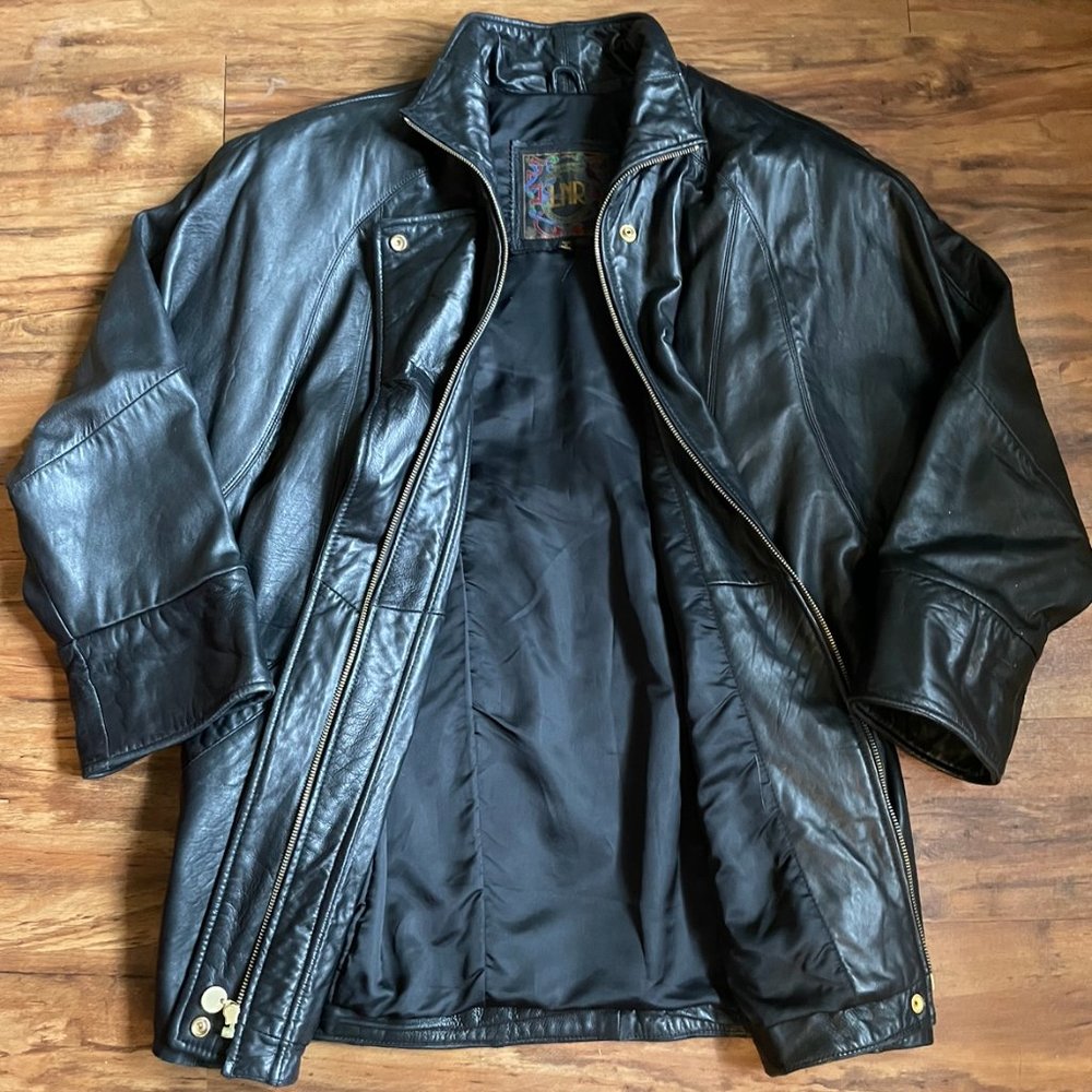 LNR genuine black leather jacket